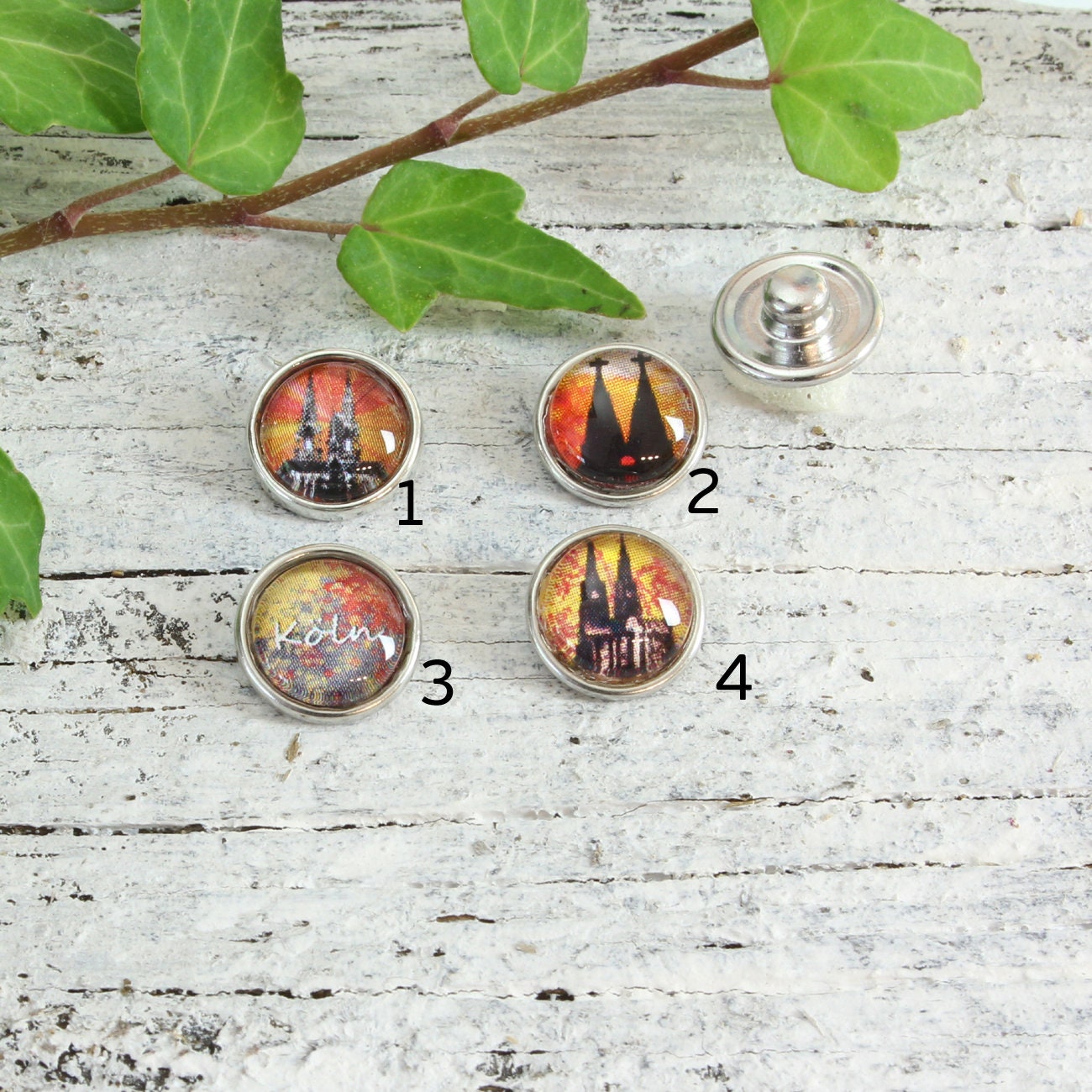 Clicks Chunks mit Kölner Dom Motiv – Druckknöpfe für Wechselschmuck