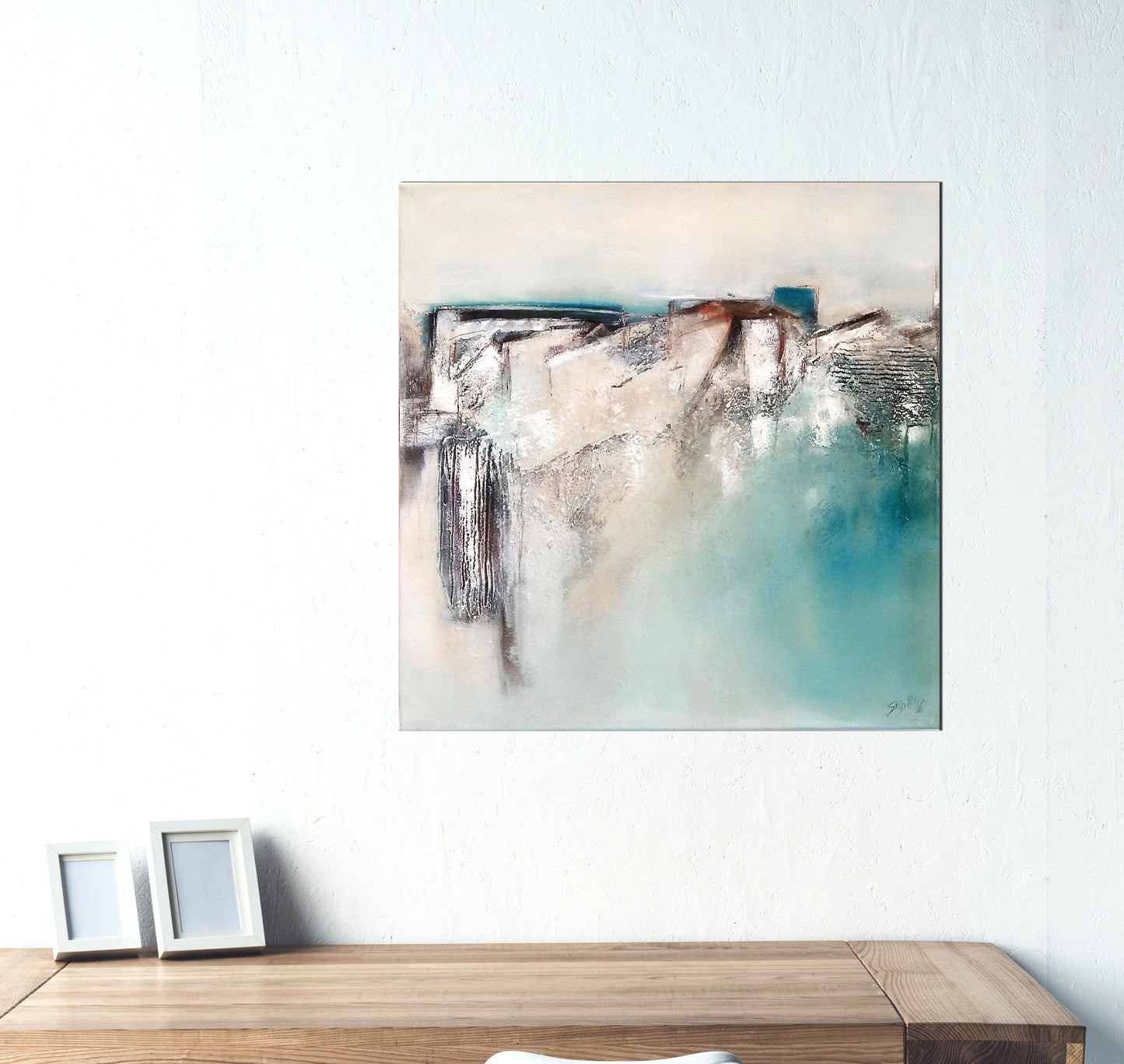 Handgemaltes Acrylbild vom Künstler auf Leinwand - "blue emotion I" - ein Unikat als Moderne Kunst Deko Gemälde abstrakte Malerei + Original - Hochwertige handgemalte Kunst auf Leinwand.