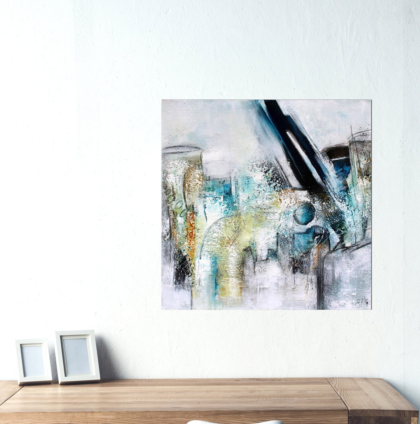 Handgemaltes Acrylbild vom Künstler auf Leinwand - "Ruhe I" - ein Unikat als Moderne Kunst Wanddeko Gemälde abstrakte Malerei und Original - Hochwertige handgemalte Kunst auf Leinwand.