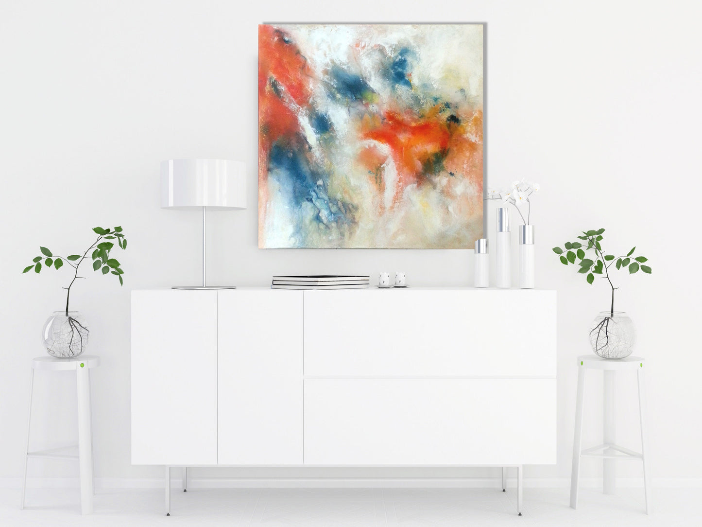 Handgemaltes Acrylbild vom Künstler auf Leinwand - "Traumwelt" - ein Unikat als Moderne Kunst Wanddeko Gemälde abstrakte Malerei u. Original - Hochwertige handgemalte Kunst auf Leinwand.