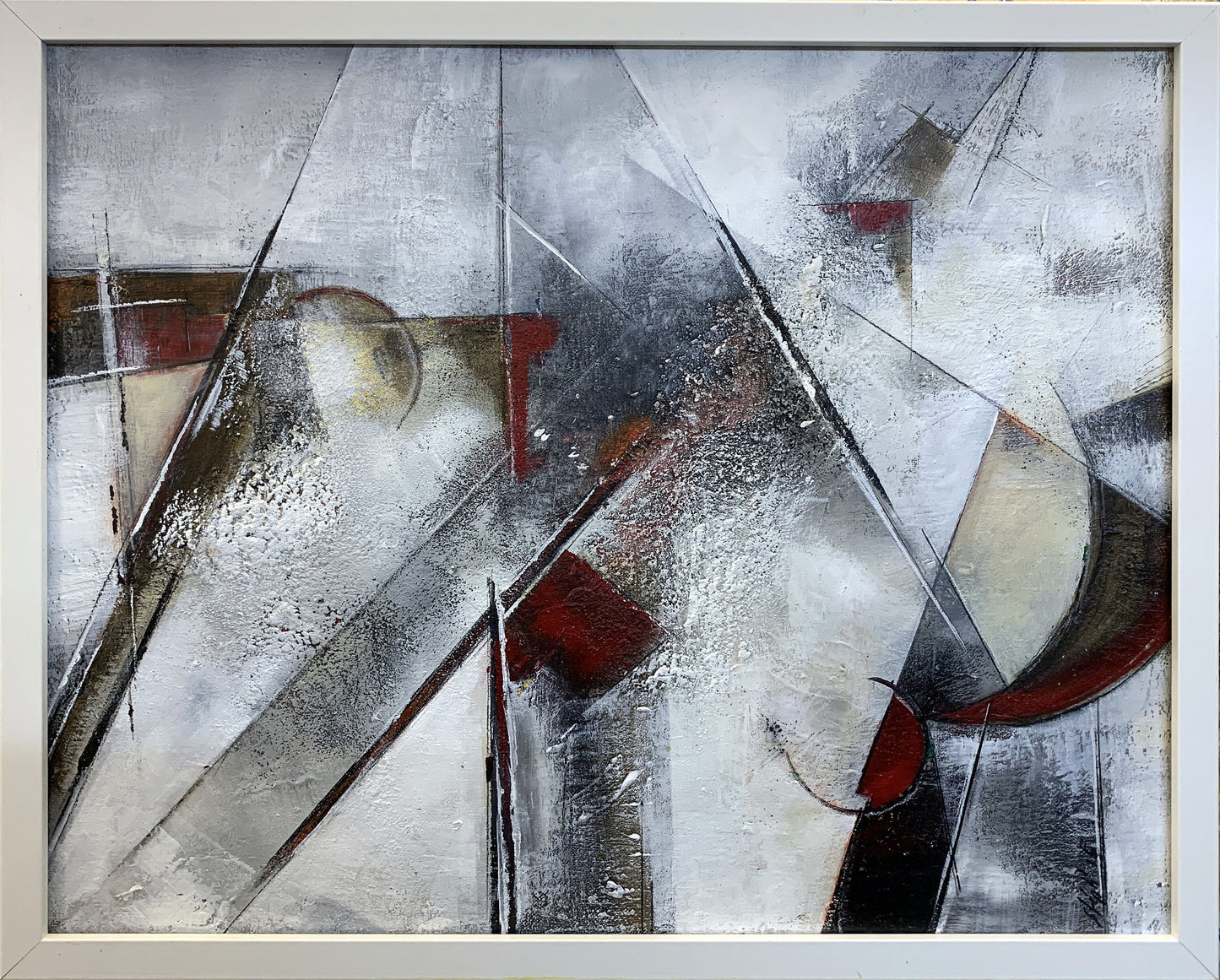 Handgemaltes Acrylbild vom Künstler auf Leinwand - "Geo I" - ein Unikat als Moderne Kunst Wanddeko Gemälde abstrakte Malerei und Original - Hochwertige handgemalte Kunst auf Leinwand.