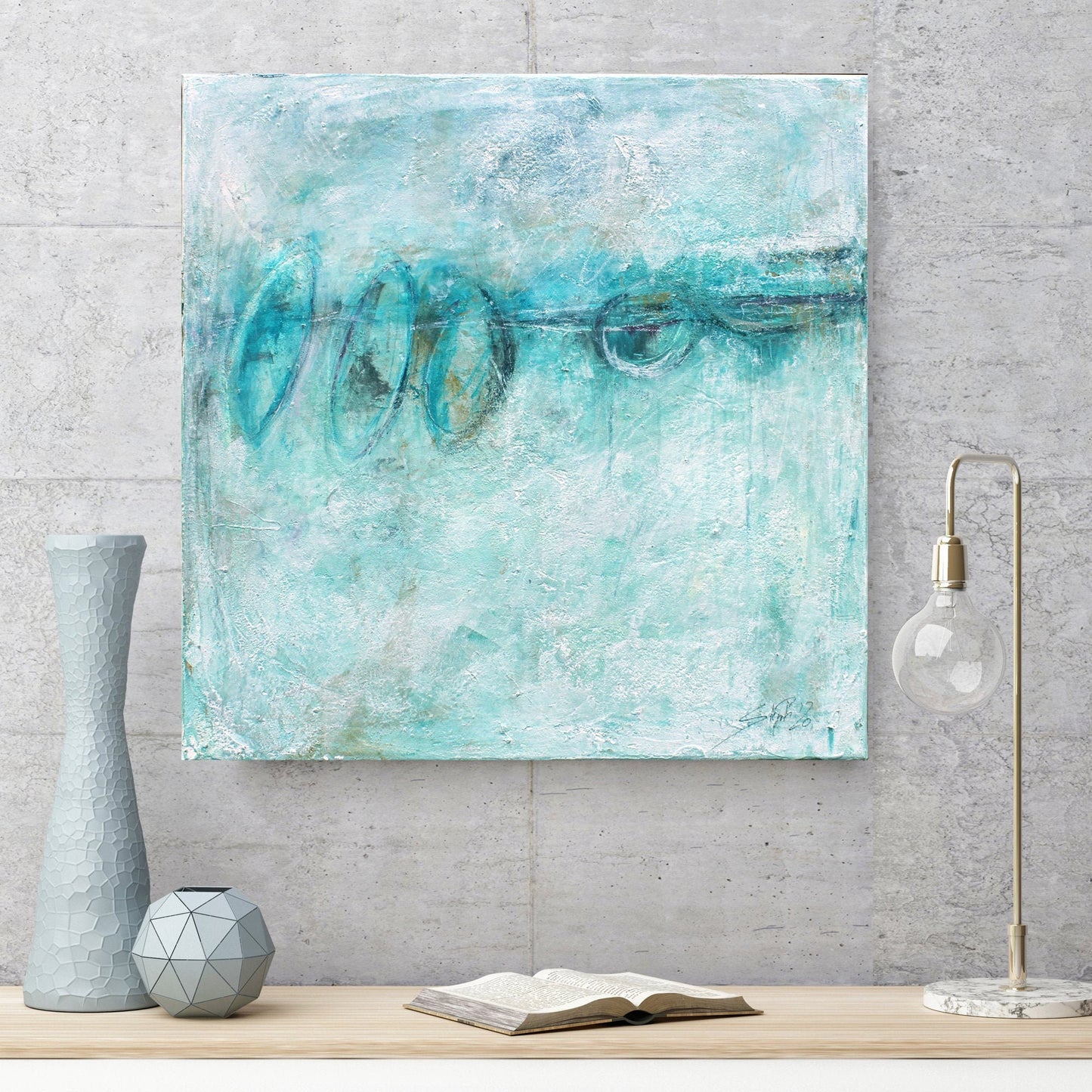 Handgemaltes Acrylbild vom Künstler auf Leinwand - "Lightness" - ein Unikat als Moderne Kunst Wanddeko Gemälde abstrakte Malerei u. Original - Hochwertige handgemalte Kunst auf Leinwand.