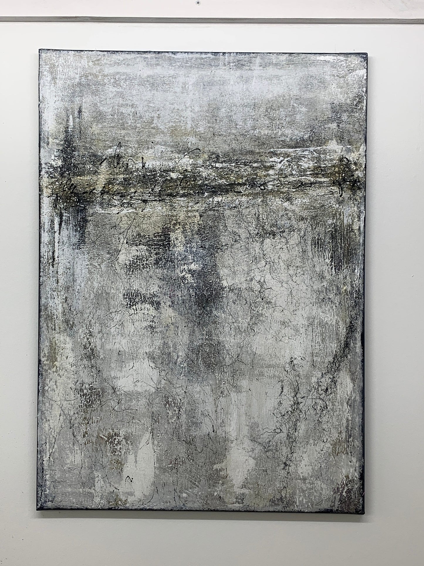 Handgemaltes Acrylbild vom Künstler auf Leinwand - "Verwoben" - ein Unikat als Moderne Kunst Wanddeko Gemälde abstrakte Malerei und Original - Hochwertige handgemalte Kunst auf Leinwand.