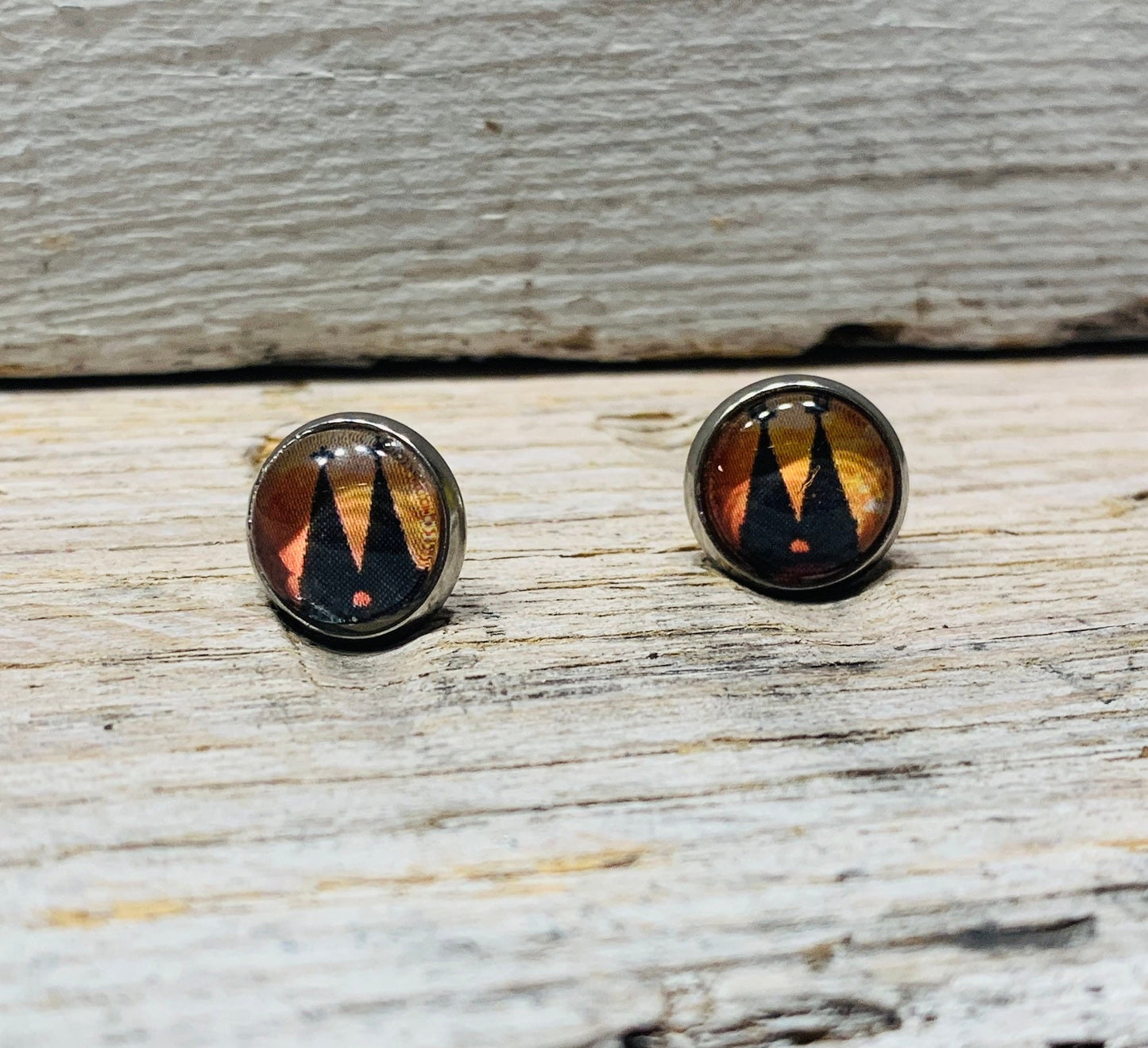 Abstrakte Ohrstecker Köln Kölner Dom – Unikat in Orange