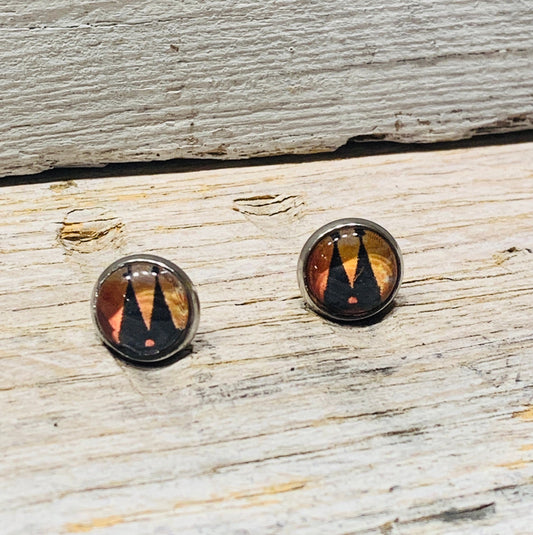 Abstrakte Ohrstecker Köln Kölner Dom – Unikat in Orange