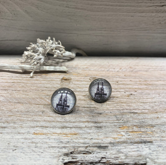 Ohrstecker Köln Kölner Dom – Handgefertigte Ohrringe aus Metall und Glas