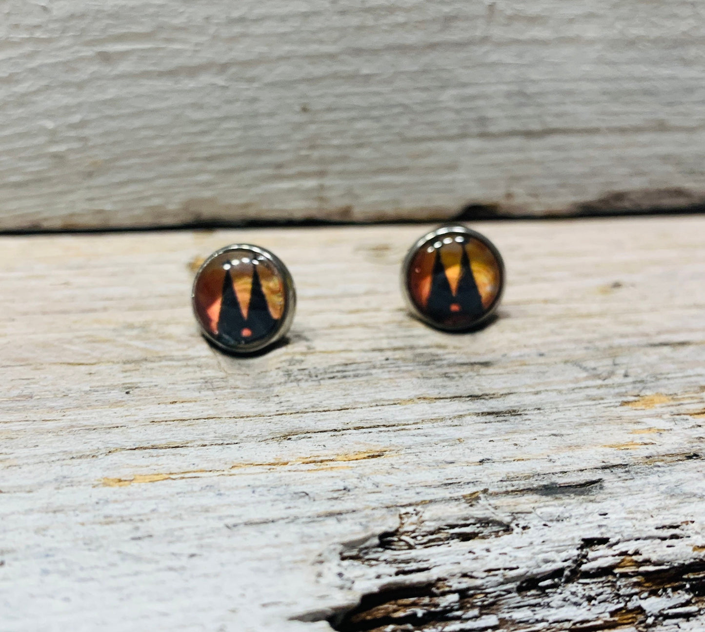 Abstrakte Ohrstecker Köln Kölner Dom – Unikat in Orange