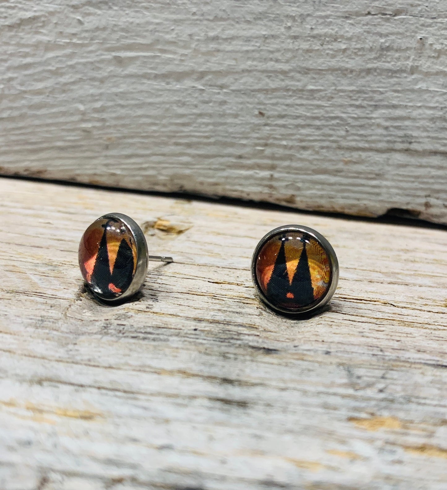 Abstrakte Ohrstecker Köln Kölner Dom – Unikat in Orange