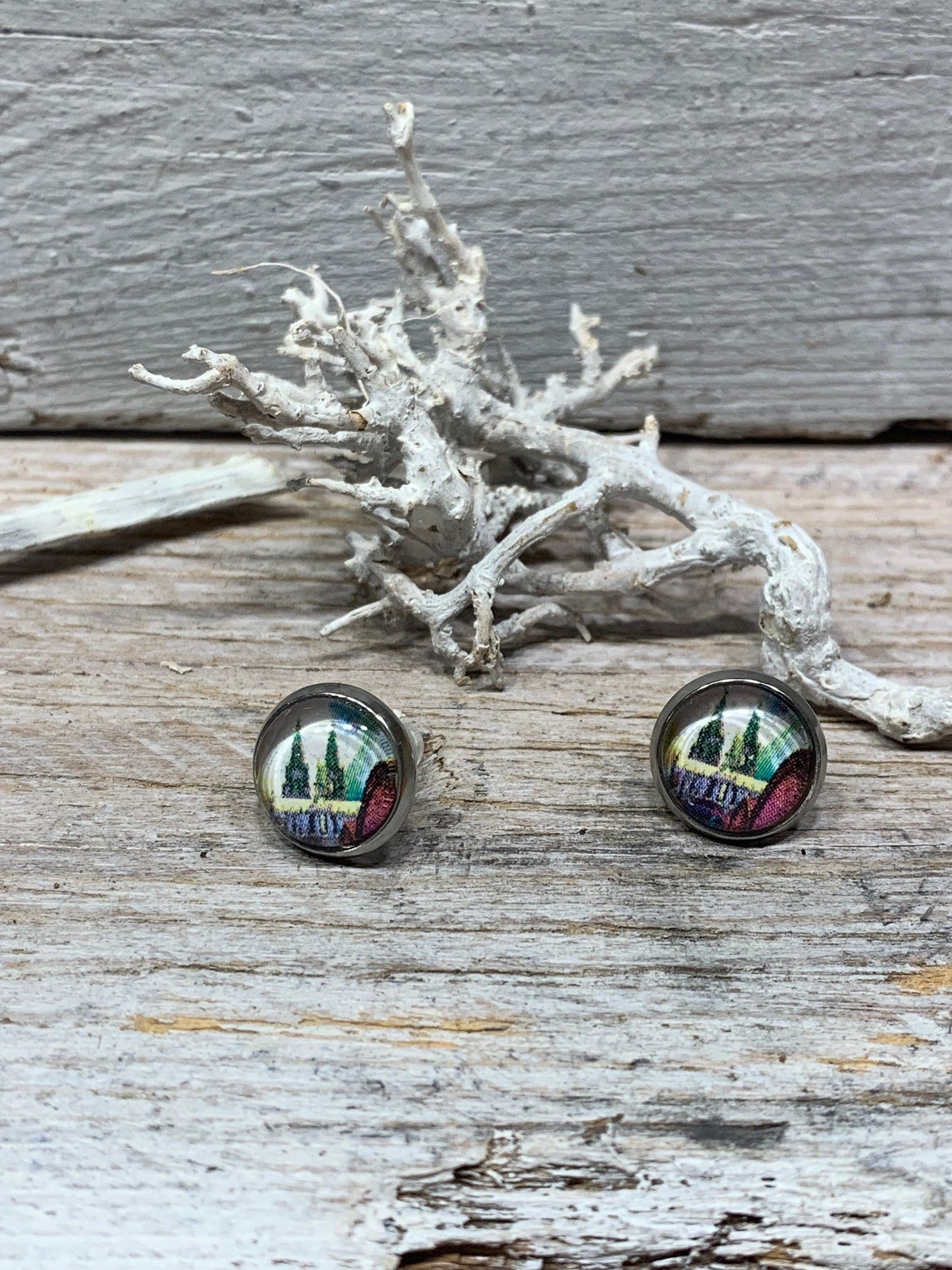 Köln Ohrringe Kölner Dom – Exklusive Ohrstecker Grün und Fuchsia