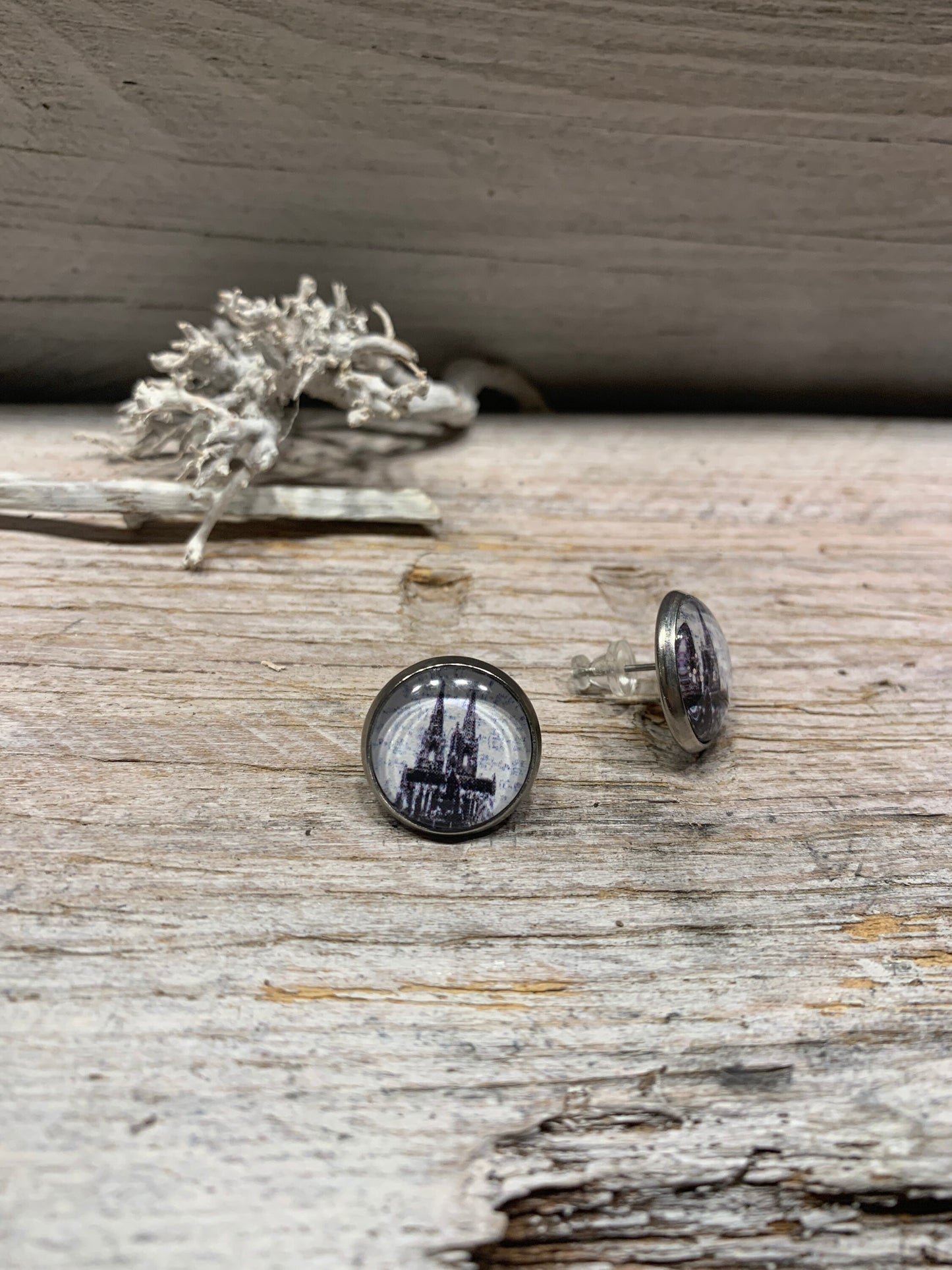 Ohrstecker Köln Kölner Dom – Handgefertigte Ohrringe aus Metall und Glas