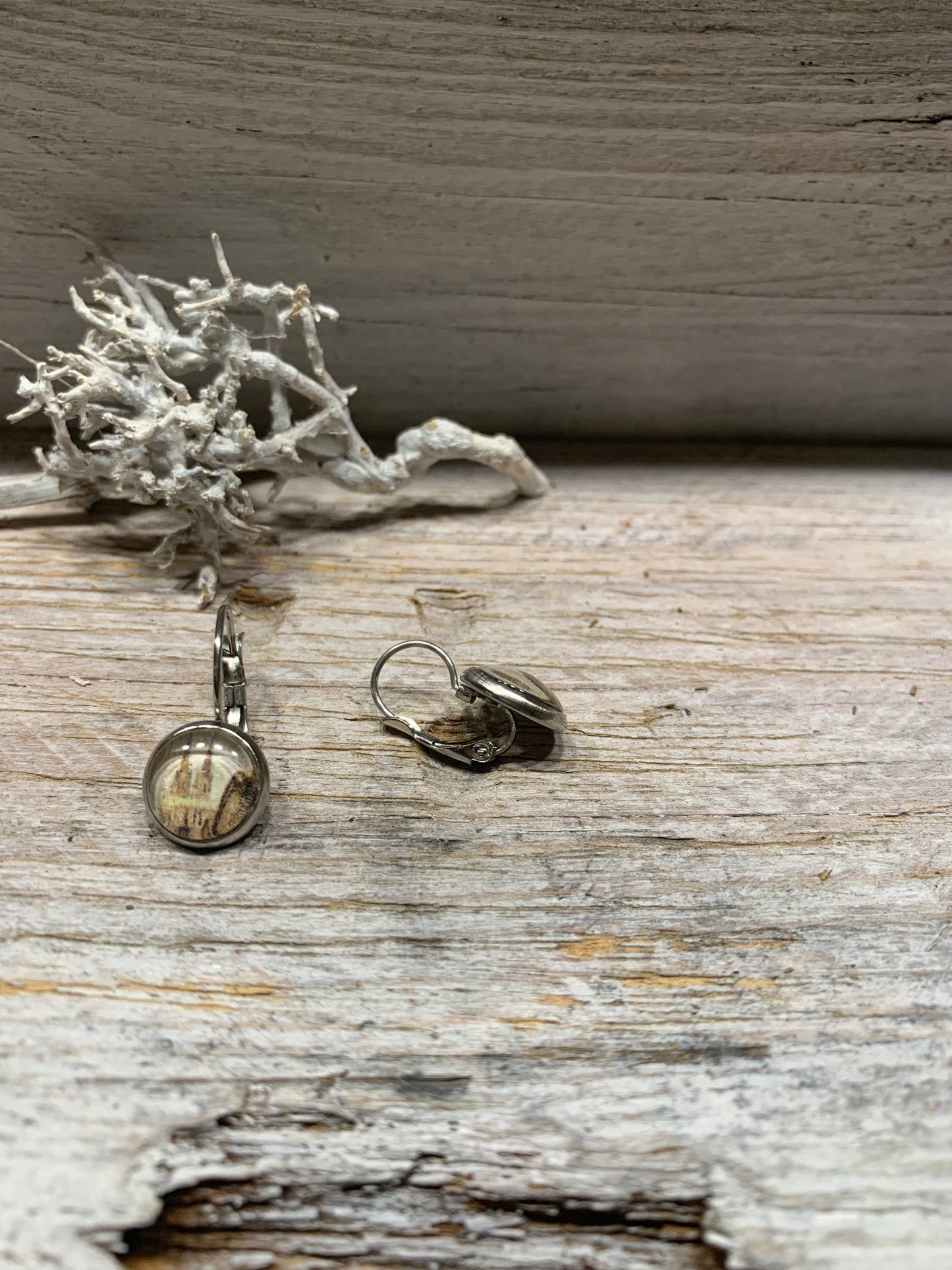 Edelstahl Ohrhänger Kölner Dom in Braun – 12 mm