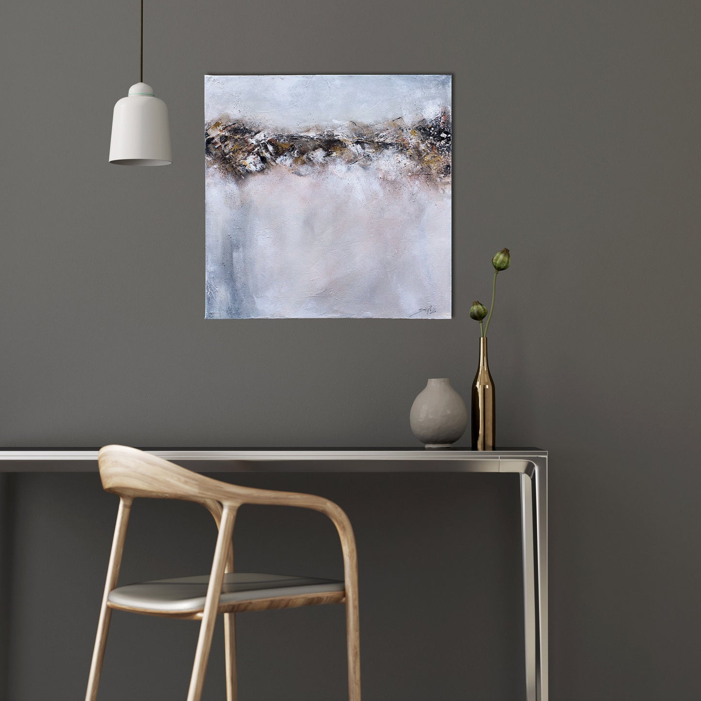 Handgemaltes Acrylbild vom Künstler auf Leinwand - "Tiefe" - ein Unikat als Moderne Kunst Wanddeko Gemälde abstrakte Malerei und Original - Hochwertige handgemalte Kunst auf Leinwand.