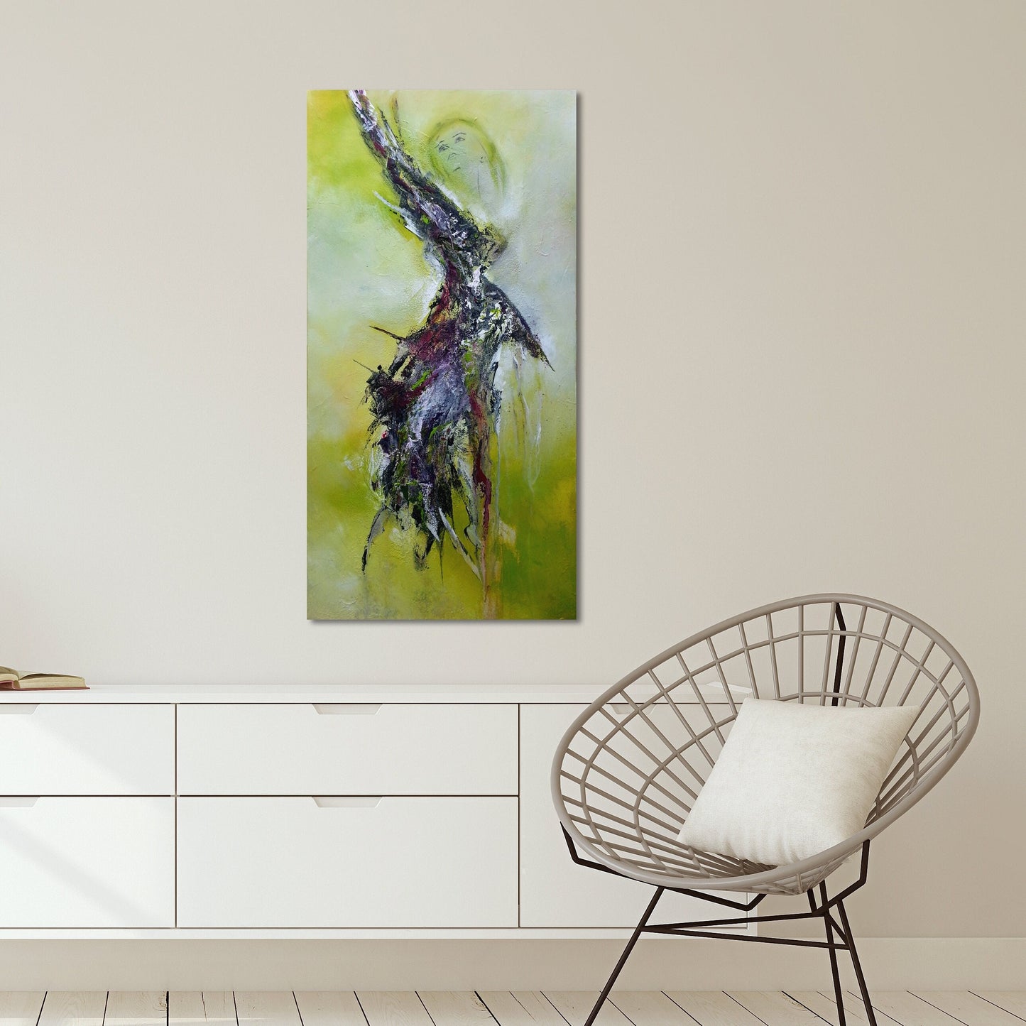 Handgemaltes Acrylbild vom Künstler auf Leinwand - "Voila" - ein Unikat als Moderne Kunst Wanddeko Gemälde abstrakte Malerei und Original - Hochwertige handgemalte Kunst auf Leinwand.