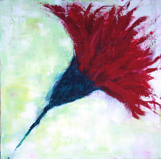 Handgemaltes Acrylbild vom Künstler auf Leinwand - "Blüte" - ein Unikat als Moderne Kunst Wanddeko Gemälde abstrakte Malerei und Original - Hochwertige handgemalte Kunst auf Leinwand.