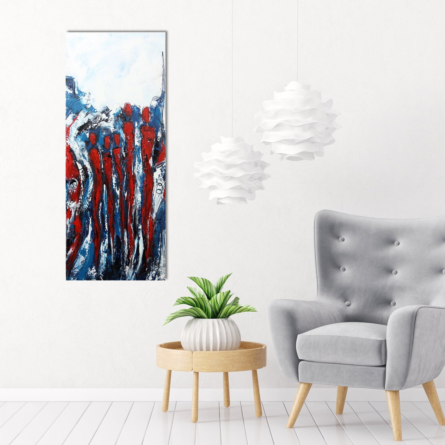 Handgemaltes Acrylbild vom Künstler auf Leinwand - "Zusammen" - ein Unikat als Moderne Kunst Wanddeko Gemälde abstrakte Malerei und Original - Hochwertige handgemalte Kunst auf Leinwand.