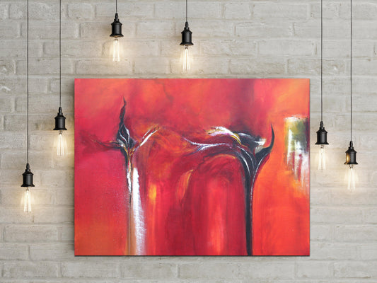 Handgemaltes Acrylbild vom Künstler auf Leinwand - "Attirance" - ein Unikat als Moderne Kunst Wanddeko Gemälde abstrakte Malerei u. Original - Hochwertige handgemalte Kunst auf Leinwand.