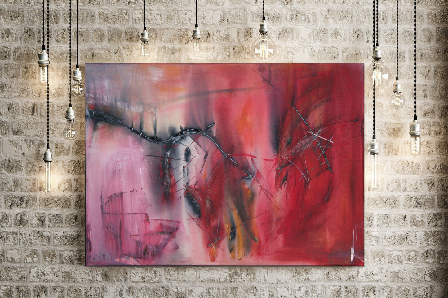 Handgemaltes Acrylbild vom Künstler auf Leinwand - "Bewacht" - ein Unikat als Moderne Kunst Wanddeko Gemälde abstrakte Malerei und Original - Hochwertige handgemalte Kunst auf Leinwand.