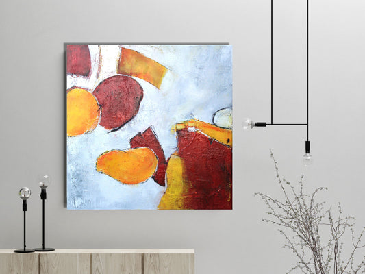 Handgemaltes Acrylbild vom Künstler auf Leinwand - "Fly" - ein Unikat als Moderne Kunst Wanddeko Gemälde abstrakte Malerei und Original - Hochwertige handgemalte Kunst auf Leinwand.