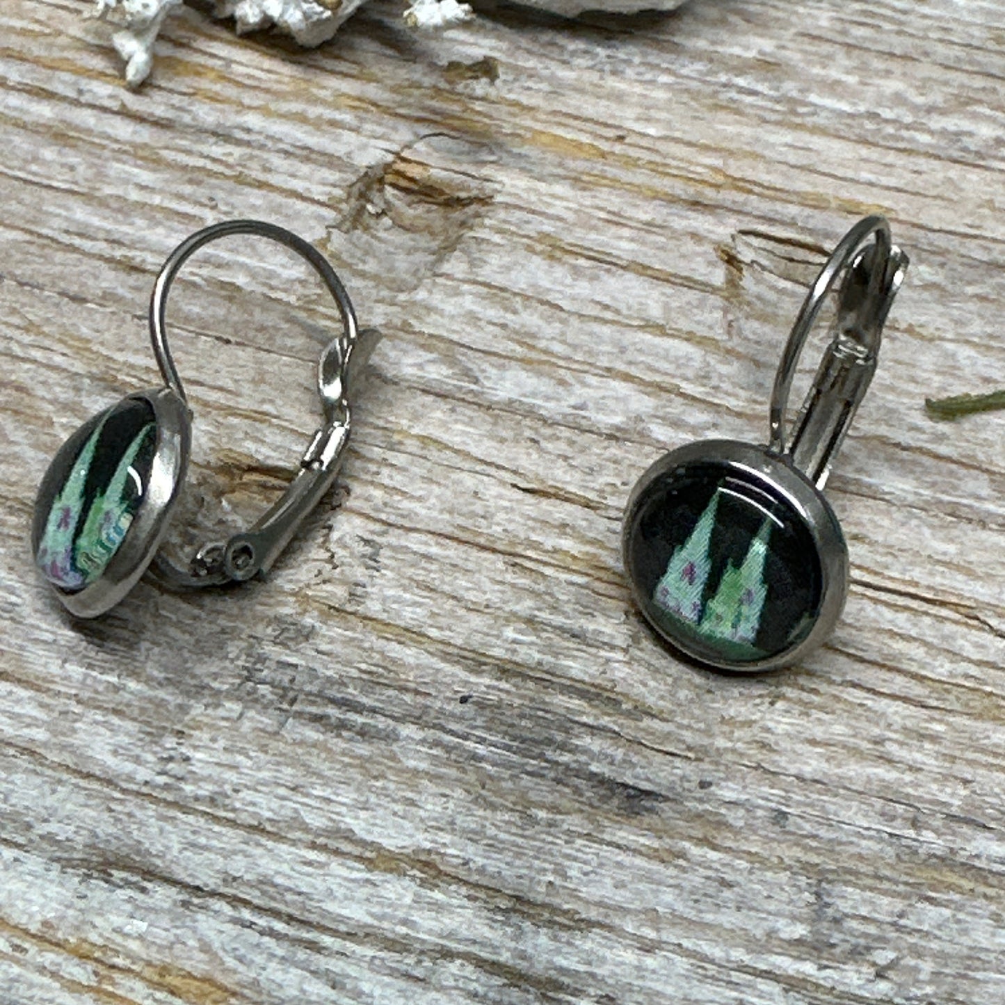 Hängeohrringe Kölner Dom – Schwarze Edelstahl Creolen